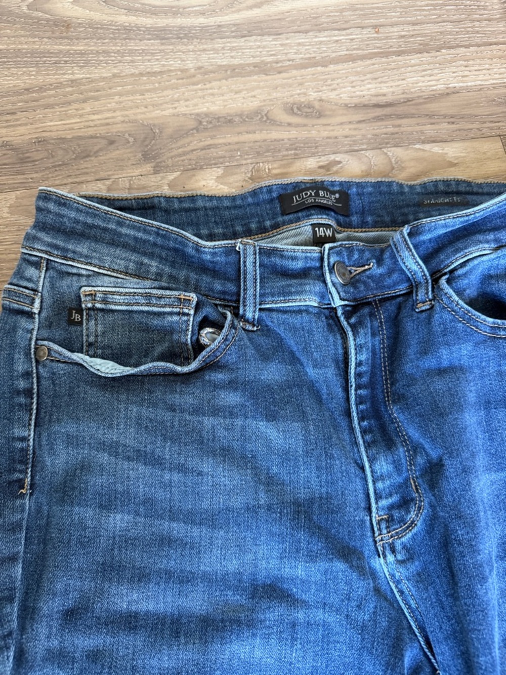Judy Blue Straight-Leg Blue Jeans Size: 14W - Picture 5 of 10